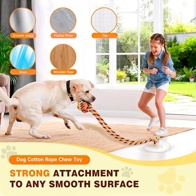 Medium Dog Toys:Interactive Sticky Suction Cup Tug & Pull-Apart Toy,Durable Rope and Orange chew Ball，The Indestructible Enrichment Puzzle, Built for Aggressive and Busy chewers