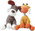 Indestructible Plush Squeaky Dog Toys, 2026 New Durable Heavy Duty Chew Toys for Aggressive Chewers, Teething Toys for Small Medium Large Dogs & Indoor Pups (Brown+Orange)