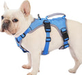 Huntboo Escape Proof Dog Harness, Escape Artist Harness, Reflective Dog Harness with Handle, Durable,Adjustable Vest for Small Medium Large Dogs Walking, Training, and Running Gear(Sea Blue,L)
