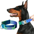 Spark Paws Tactical Dog Collar - Heavy Duty, Premium Quality, Thick and Durable for Large and Medium Dogs - Lime Wave - S