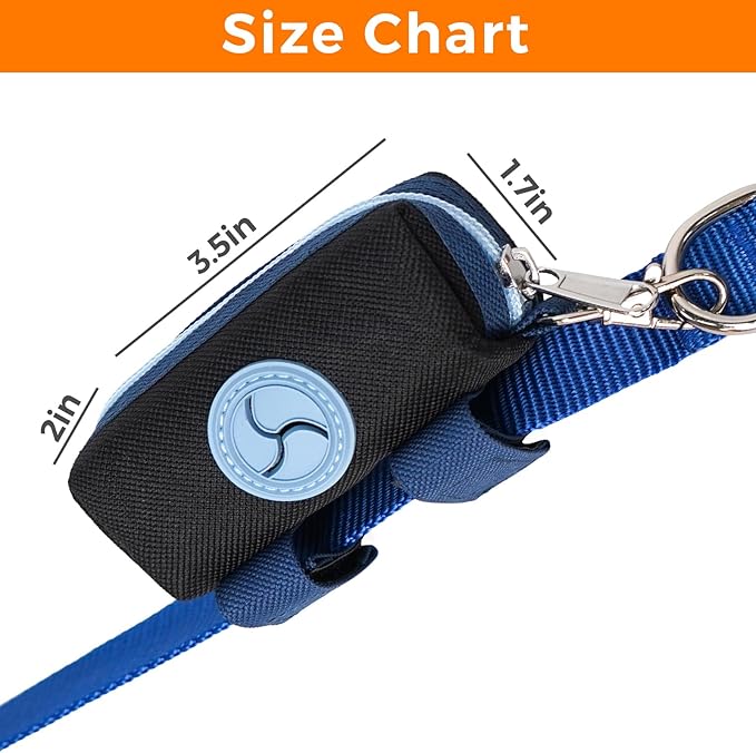 Dog Poop Bag Holder Zippered Pouch, Portable Dog Poop Bag Dispenser with 1 Metal Clip, Fashion Color Matching Canvas Waste Bag Holder for Leashes - Brown & Black