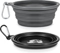 Portable Dog Bowls 2 Pack - Collapsible Silicone Travel Dog Bowls for Small, Medium & Large Dogs, Foldable Outdoor Bowl with Clip, Lightweight for Hiking Camping Backpacking（Small）