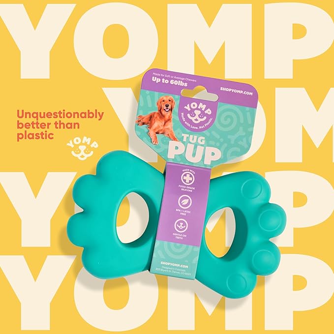Yomp TugPup Dog Tug Toy – Interactive Pull Toy for Soft and Medium Chewers, Pet-Safe, Non-Toxic Silicone Chew Toy for Puppies and Teething Dogs
