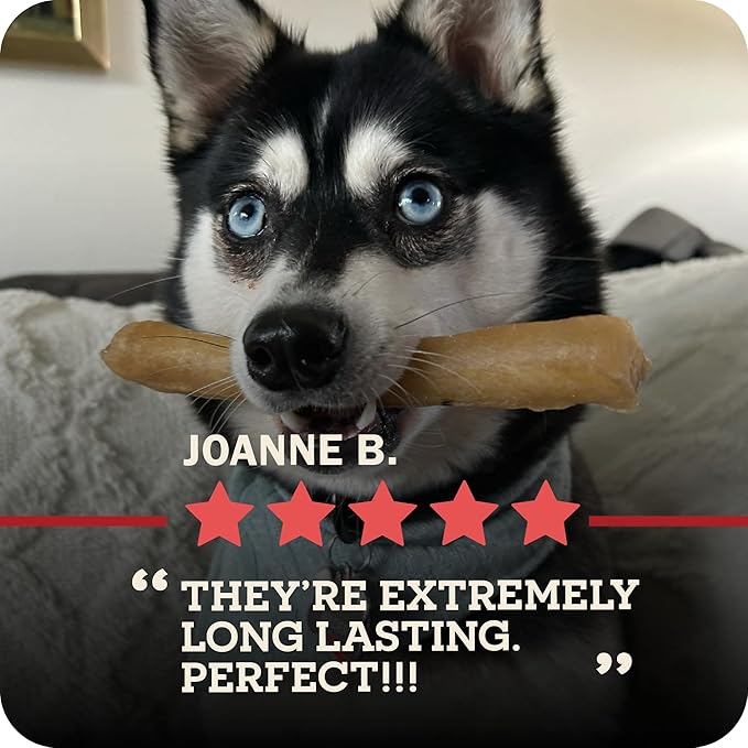 Redbarn Pet Products All-Natural Small 6" Beef Collagen Sticks for Dogs - Long Lasting Low-Odor Alternative to Traditional Rawhide & Bully Sticks - Supports Healthy Joints, Skin, & Coat - 5 Pack