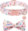 DOGWONG Easter Day Dog Collar-Cute Rabbit Easter Dog Collar with Bow, Cotton Eggs Dog Collars with Metal Buckle for Small Medium Large Dogs