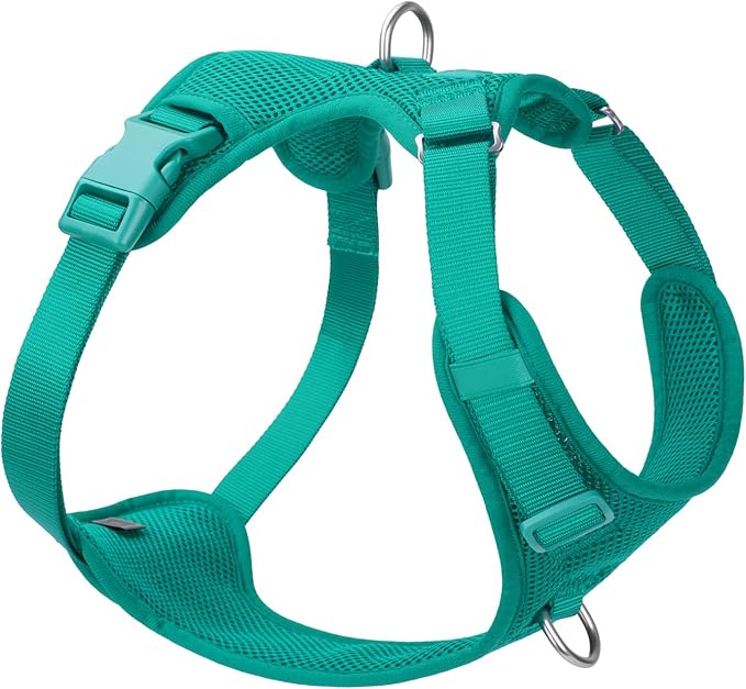 No Pull Dog Harness for Small Medium Large Dogs - Adjustable 2 Layer Mesh Dog Vest with Dual Clip, Escape Proof, Quick Release, Lightweight Breathable Mesh for Walking Hiking (MARRS Green,M)