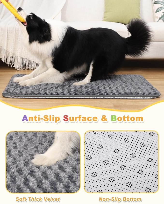 XXXL Dog Bed for Crate High Resilience Foam Crate Pad Mat for Large Dogs Washable Anti-Slip,53" x 36",Dark Gray