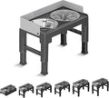 Marchul Elevated Dog Bowls for Medium Large Dogs, 6 Height Adjustable Dog Bowl Stand 3.1''/ 8.7''/ 9.4''/ 10.2''/ 11''/11.8'', with 1 Slow 1*Feeder Dogs Bowl & 1 * 40oz Stainless Steel