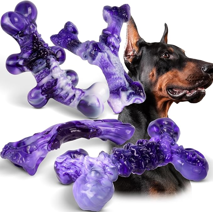 4-Pack Indestructible Chew Toys for Extra-Large Dogs - Aggressive Chewers, Durable Nylon Bone, Heavy Duty Long-Lasting Dog Toys for Large Breed & Strong Chewers