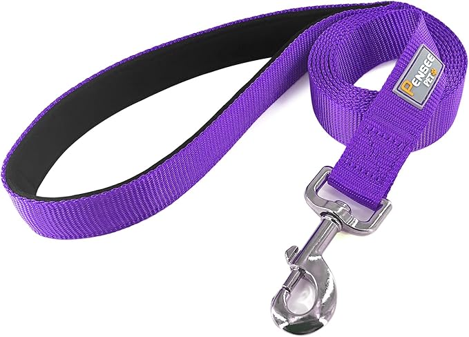 Basic Dog Leashes 6 FT Padded Handle Nylon Dogs Leashes for Medium Dogs Purple