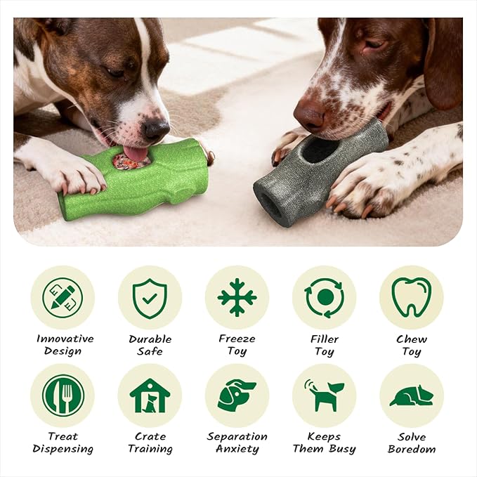 2 PCS KADTC XXL 3-in-1 Durable Dog Enrichment Toy - Long-Lasting Fillable & Frozen Lick Toy - No-Transfer Freeze & Play -Mess-Free - Ultimate Boredom Buster & Tough Chew Toys for Large Dogs