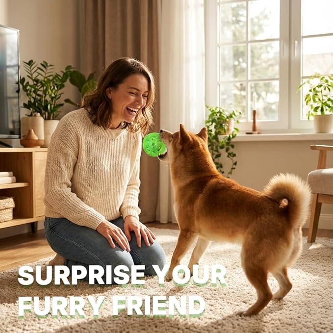 Dog Ball Toy with Built-in Rope Ball- Dog Chew Fetch Toy for Relieving Anxiety, Cleans Teeth, Interactive Chew Toy for Large Medium Breeds, Green