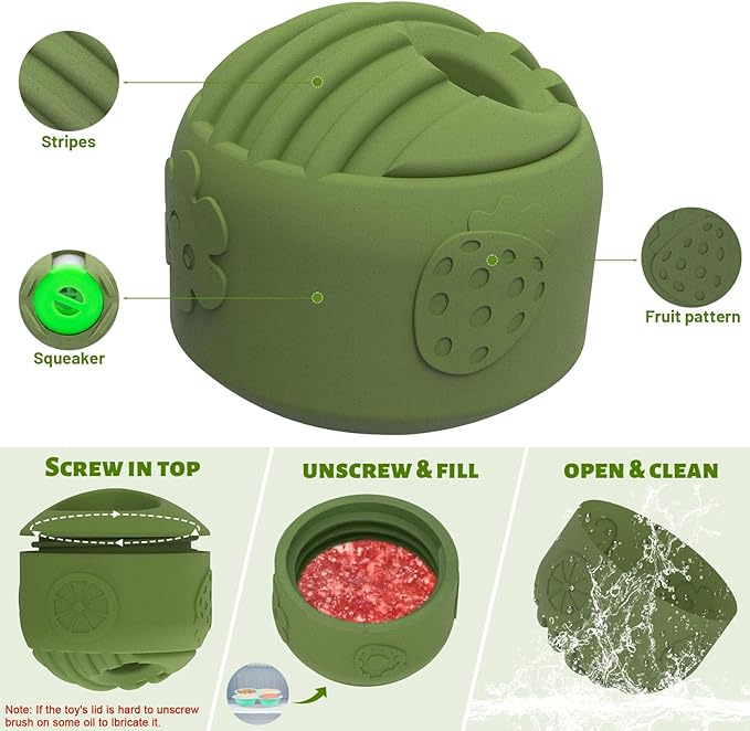 Interactive Dog Toy for Large Dogs (20-140 lbs) - Durable Freezable Rubber Chew Toy, Mint Scent, Anxiety Relief Puzzle, Treat Dispenser, Easy to Clean, Long-Lasting, Low-Mess Design