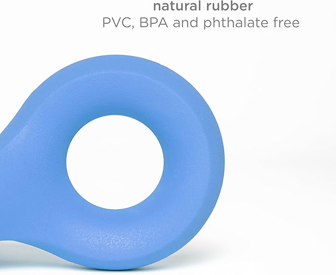 Ubbi Pet Chomp Dog Toy for Medium to Large Dogs, Durable Natural Rubber Chew Toy for Aggressive Chewers, Interactive Bouncing Enrichment Toy, Dishwasher Safe, Blue