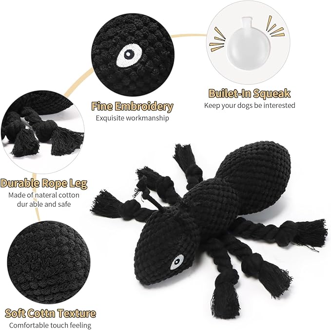 ant Plush Dog Toys Which Puppy Stuffing and Ant Scream，Boring Interactive for Separation Anxiety Suitable for Small and Medium Dogs to Chew and Play