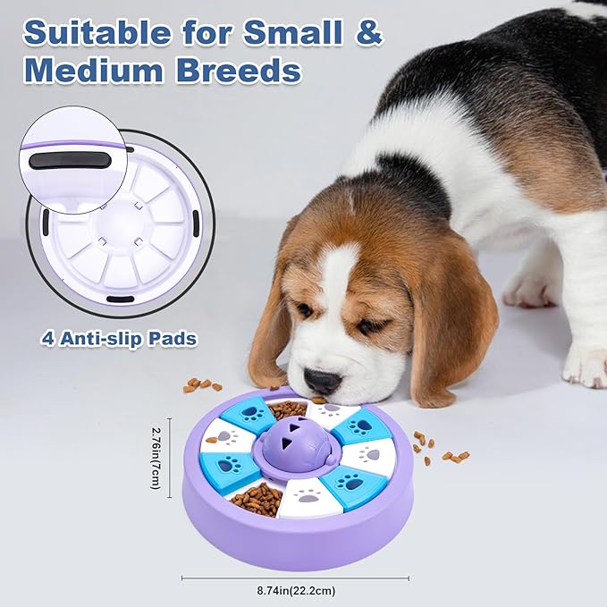 Interactive Dogs Toys for Slow Feeder, Pets Puzzle Feeders for Food Dispenser, Cat Treat Puzzle Feeder for Medium Small Dogs Cats IQ Training Reducing Boredom Intelligence Improving (purpul)