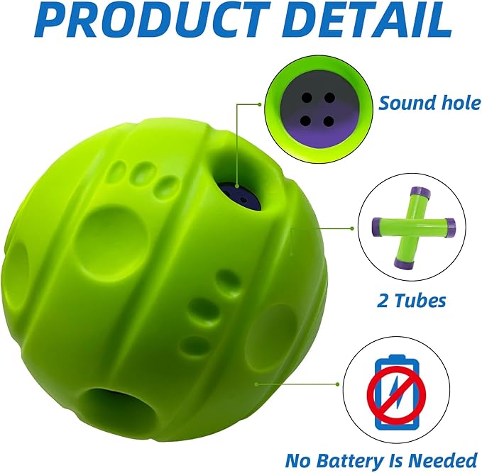 Dog Toys Ball, Interactive Dog Ball, No Paint, Gibbering Sound with Surface Concave Lines, M, 3.46 in (8.8 cm)