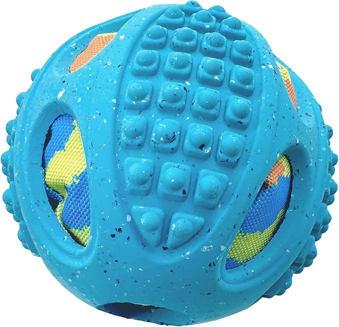 Max Fusion Made with Nike Grind, Arlee Meteor Ball Dog Toy, Toys for All Dogs, Durable & Natural Rubber Chew Toy for Play, Fetch & Chewing, Medium, Blue, 1 Count
