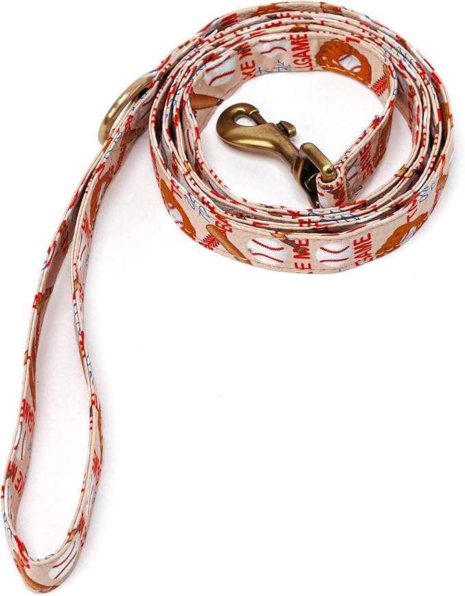 Organic Cotton Dog Leash for Small,Medium and Large Breed,Brass Hardware Pet Leash for Walking,Running and Training 6FT