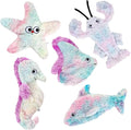 Dog Toys Pack, Durable Unstuffed Animal Dog Chew Toy, Large Soft Plush Dogs Toys Set, Dog Squeaky Toy for Small, Middle, Large Breed(5-Pack, Ocean Animals)