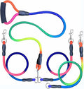 3 Dog Leash No Tangle Heavy Duty Detachable 360° Swivel Device Multiple Dog Leash with Padded Handle for Two/Three Pets (6-40 Lbs)