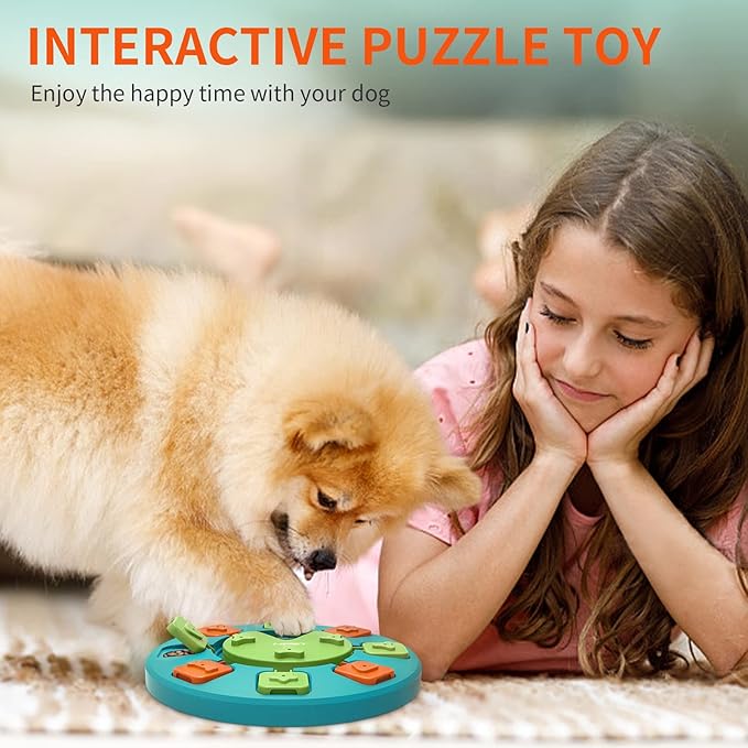 NPET Dog Puzzle Toy, Interactive Dog Toys for Small & Medium Dogs, Dog Enrichment Toys for Pet IQ Training & Mental Enrichment (Green, Level 1)