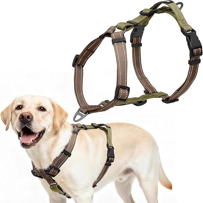 Dog Harness,Adjustable No Pull Dog Harness,Y-Shaped Design,Buckle-Neck Balance Harness with Reflective, Ideal for Dog Training Hiking, Easy Walk Harness,Durable High-Tensile Nylon Blown-S