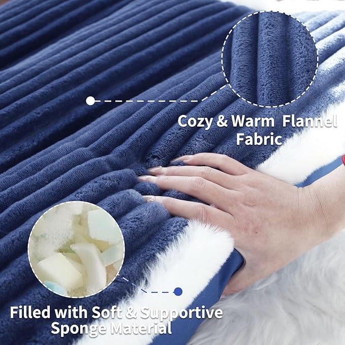 KHONSU PET Dog Bed with Pillow 4in Orthopedic Pad for Large Dogs up to 110 lbs Waterproof Removable Cover Machine Washable for XXL Dogs