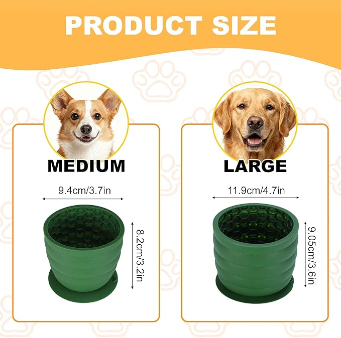 Treat Dispensing Dog Toy, Interactive Puzzle Feeder, Stuffable Chew Toy for Boredom, Enrichment Frozen Treat Dispenser, Green, Large