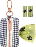 ARING PET Dog Waste Bag Dispenser, Cotton Doggy Poop Bags Holders Attach to Any Leashes, Portable Washable flamingo Pet Waste Pouch Dispenser with Metal Zipper
