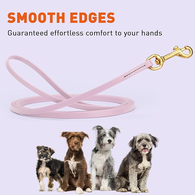 Viper Biothane K9 Working Dog Leash Waterproof Lead for Tracking Training Schutzhund Odor-Proof Long Line with Solid Brass Snap for Puppy Medium and Large Dogs, 33ft Pastel Purple