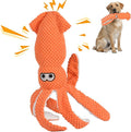 SUNKYPUP Large Plush Squeaky Dog Toy - Durable Stuffed Chew Toy for Small, Medium, Large Dogs and Puppies (Orange)