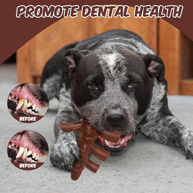 KOOLTAIL Christmas Dog Toys for Aggressive Chewers, 3 Pack Indestructible Dog Bone Toys for Medium Large Breed, Tough Pet Chew Toy to Keep Them Busy, Best Gift for Doggy to Clean Teething and Training