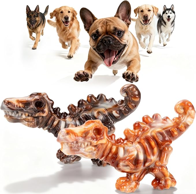 5 Pack Dog Toys for Aggressive Chewers, Indestructible Dog Chew Toys Bundle for Large & Medium Dogs, Durable Nylon Dog Toys with Bacon Flavor for Heavy Chewers, Reduce Boredom & Support Denta