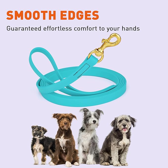 Viper K9 Biothane Working Dog Leash Waterproof Lead for Tracking Training Schutzhund Dog Sport & Search - Odor-Proof Long Line with Solid Brass Snap for Puppy Medium Large 3/4" x 33ft Sky Blue