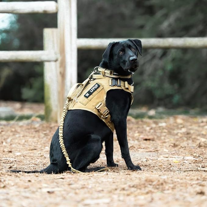 Tactical Dog Vest Harness (Khaki, Large)