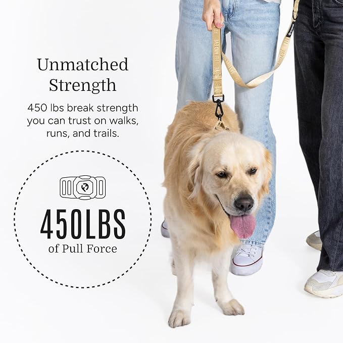 2026 New Edition, Fei & Eve MagEase Dog Collar - Patented Magnetic Buckles | Fur-Safe | Premium 210D Nylon | 450LB Escape-Proof | Adjustable Fit | Large (Champagne)