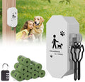 Dog Poop Bag Dispenser Wall Mount with 2Pcs Holders and 8 Rolls of Waste Bag, Metal, Corrosion-resistant, Combination Lock, Dark Gray, Suitable for Outdoor, Indoor, Raising Dogs