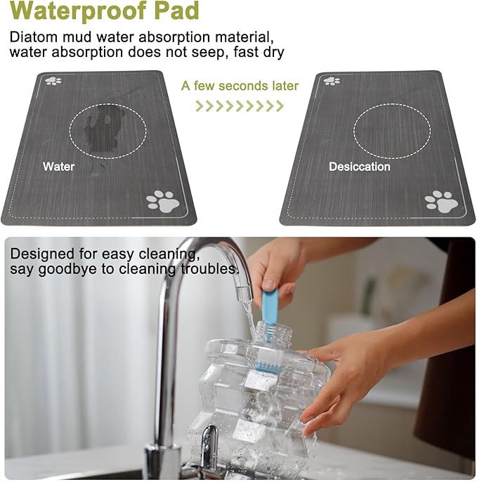 RIZZARI Large Water Dispenser for Dogs: 8L Raised Black Auto-Refill Stainless Steel Waterer - Easy Cleaning - Leak-Resistant - for Senior Dogs with Joint Spine Pain - Garage Garden Use