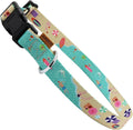 Dog Collar, Cute Holiday in Beach Pattern, Soft and Adjustable Collar with Quick Release Buckle (L (Neck 16-28", Width 1"), Beach Green)