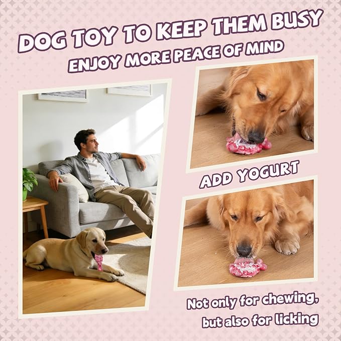 Tough Dog Toys for Aggressive Chewers 3 Pack, Indestructible Dog Toy to Keep Them Busy, Durable Dog Chew Toys for Aggressive Chewers Medium and Large Breeds, Beef Flavored