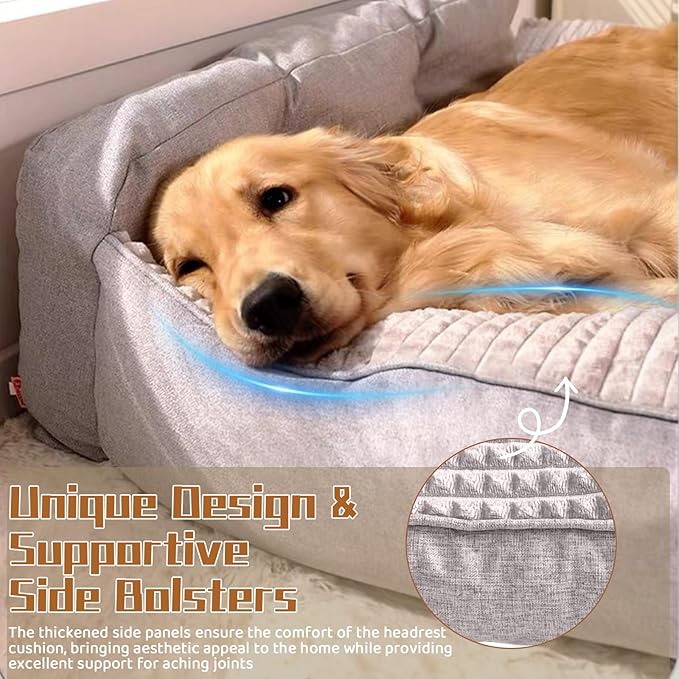 Dog Bed for Medium Sized Dogs, Warm & Super Soft Calming Bed for Sleeping, Durable Comfortable Dog Crate Pad with Sides, Machine Washable & All-Season Use, Non-Slip Bottom for Room to Move Freely