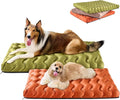 Orthopedic Dog Bed Outdoor Waterproof Dogs Crate Bed for Large Medium Small Dogs, Washable Cooling Dog Bed Mat with Removeable Cover & Memory Foam（36" x 27", Brown