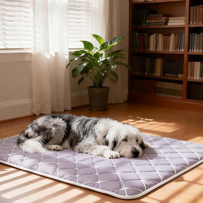 Bubble bear Dog Crate Mat - Ultra Soft, Washable & Anti-Slip Kennel Pad for Small/Medium/Large Dogs, Dark-Hued to Hide Stains (30"x19")