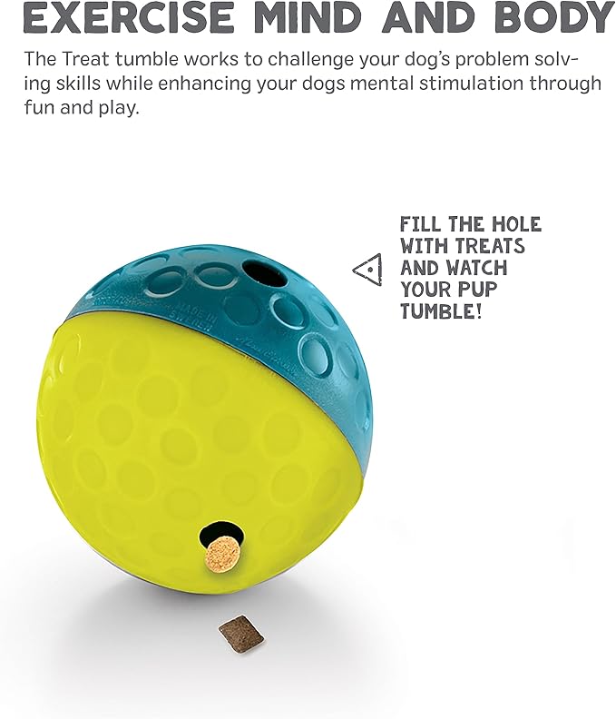 Outward Hound Nina Ottosson Treat Tumble Blue Interactive Treat-Dispensing Puzzle Dog Toy, Small Hide A Squirrel Plush Dog Toy Puzzle, Small