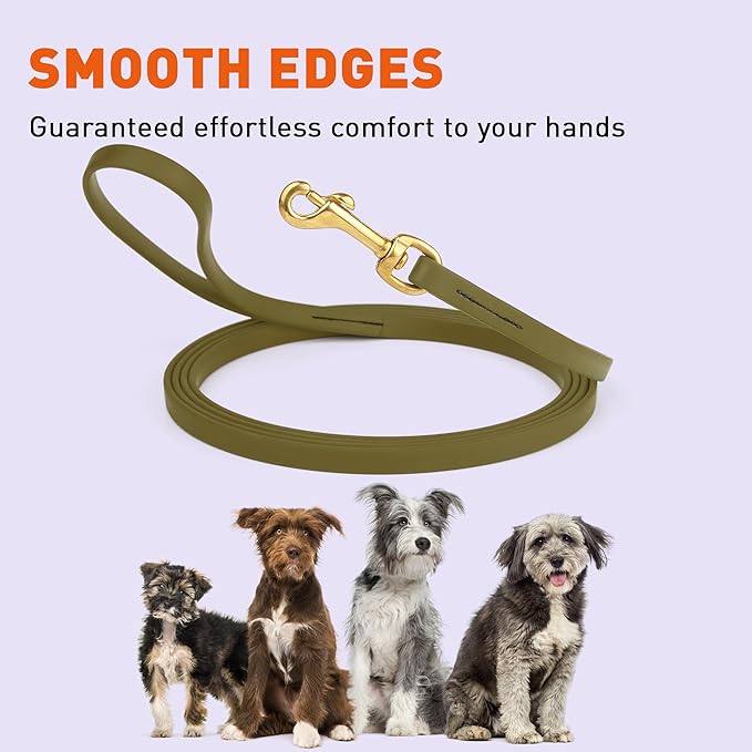 Viper Biothane K9 Working Dog Leash Waterproof Lead for Tracking Training Schutzhund Odor-Proof Long Line with Solid Brass Snap for Puppy Medium and Large Dogs, 10ft Olive Drab Green