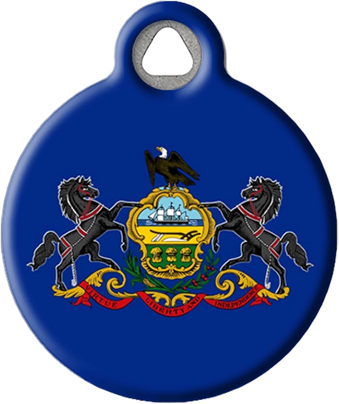 Pennsylvania Flag - Custom Pet ID Tag for Dogs and Cats - Dog Tag Art - Large Size