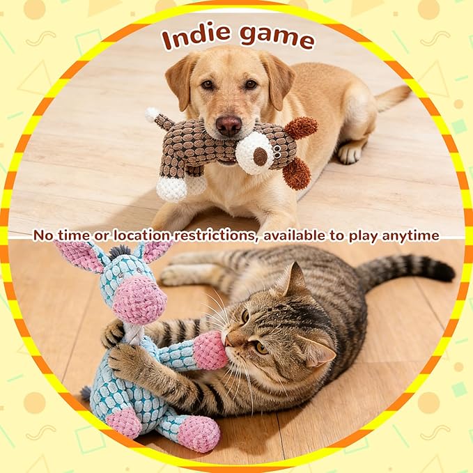 Indestructible Dog Toy, 2026 New Tough Dog Toys for Aggressive Chewers, Squeaky Chew Toys for Small Medium Large Dogs Puppy Teething Interactive Dog Toys to Keep Them Busy (2pc, Blue+Brown)