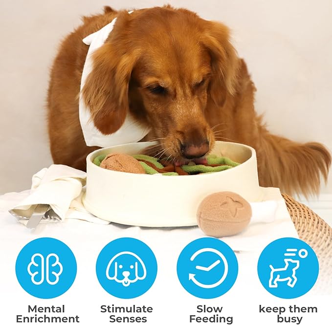 Dog Toys Plush with Squeaky & Treat Hiding Features - Mental Stimulation Enrichment Toy for Large Breed Dogs - Machine Washable Slow Feeder to Keep Dogs Busy，Chicken and Gravy
