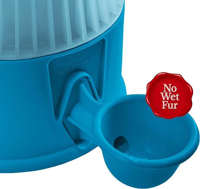 No Spill Pet Water Dispenser for Dogs and Cats, 67.6oz Gravity-Fed Water Bowl with Slow Drinking Design to Prevent Wet Fur, BPA-Free Polypropylene, Vida Mansa (Clear Light Blue)
